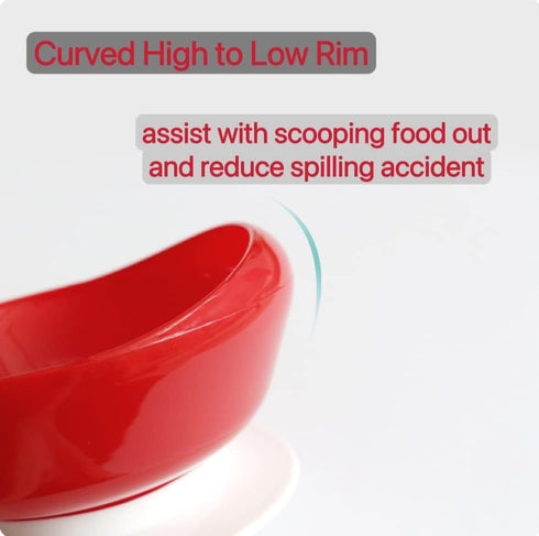 Spill Proof Scoop Bowl with Non-Skid Suction Base, 5.8" Adaptive Self-Feeding Bowl for Elderly/Disabled (Bowl)...