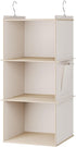 Hanging Closet Organizer, 3-Shelf Closet Hanging Storage Shelves, Beige...