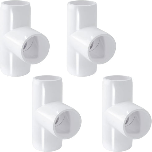 4Pcs 3Way PVC Tee Fittings 3/4", Right Angle Corner Fitting for DIY Building Furniture Greenhouse Shed Pipe Fittings Tent Connection...