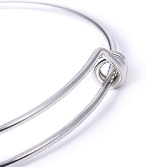 ALEXCRAFT 12 PCS Silver Expandable Bangle Bracelets Adjustable Wire Blank Bangles Set Stainless Steel Bracelets for DIY Jewelry Making 2.6 Inches...