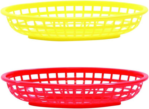 TableCraft 6 Piece Assorted Sandwich & Fry Basket Set, 9", Red & Yellow...