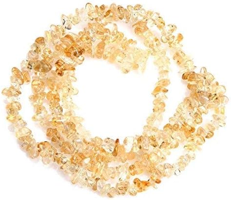 Rastogi Handicrafts 34" Jewelry Making Beads 7mm-8mm Rock Crystal Quartz Chips Beads (Citrine)...