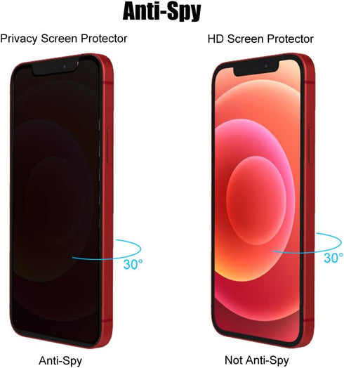 3 Pack Privacy Screen Protector For iPhone 12 Mini 5.4" Anti Spy Private Tempered Glass...