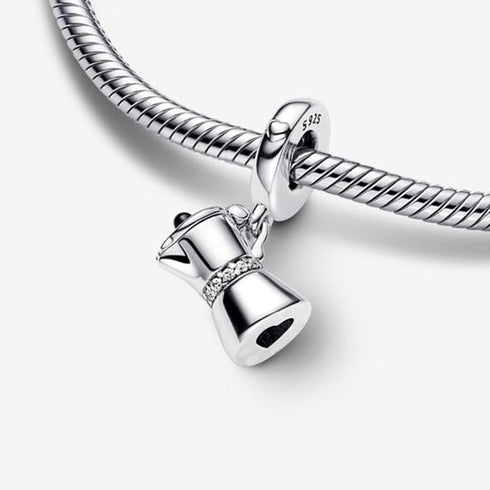 Moka Pot Dangle Charm Fit Women Bracelet Necklaces Fashion Gifts 925 Sterling Silver DIY Jewelry...