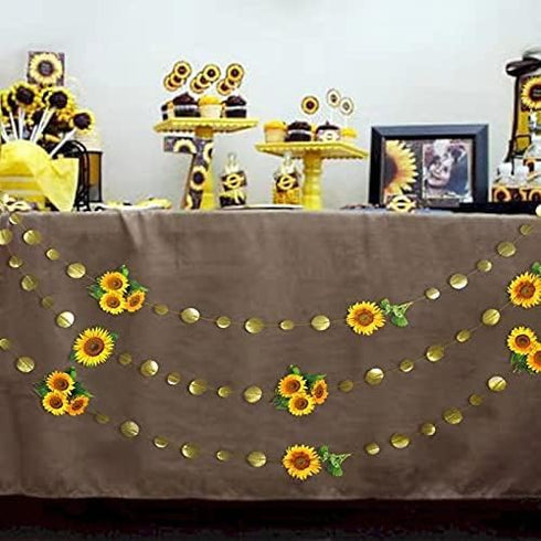 Cheerland Sunflower Party Decoration Garland Birthday Party Hanging Streamers for Sunflower Graduation Baby Shower Wedding Bridal Shower Summer Au...