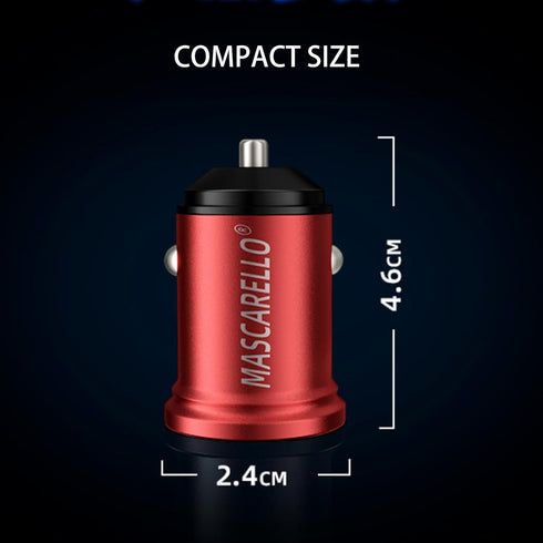 USB C Car Fast Charger Type C USB Fast Charging Charger Cigarette Lighter Adapter for iPhone 14/13/12 (Charger + USB-C & 2TYPE-C, Red)...