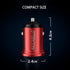 USB C Car Fast Charger Type C USB Fast Charging Charger Cigarette Lighter Adapter for iPhone 14/13/12 (Charger + USB-C & 2TYPE-C, Red)...