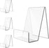 4 Pack Acrylic Book Stand, Book Holder for Display, Clear Easel Stand for Display, Display Holder for Postcard, CD, Frame, Picture, Magazine, Plat...