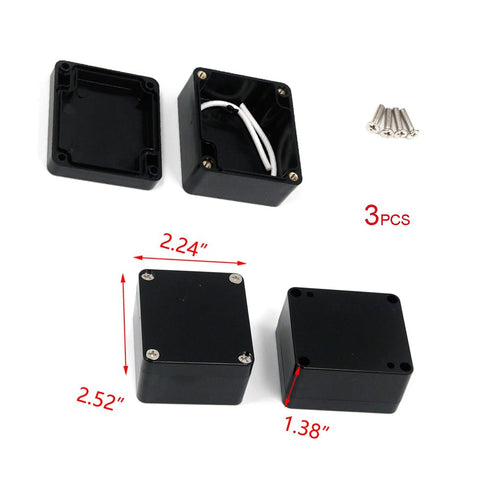YXQ 63x58x35mm Waterproof Electric Project Case Junction Box with Cover Black Plastic, 3-Pack...