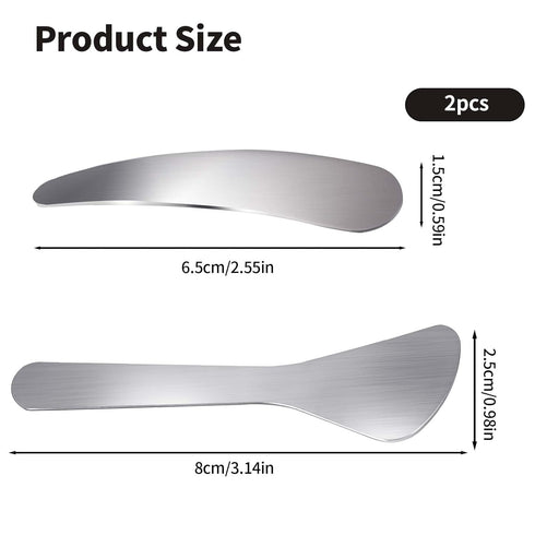 2Pcs Mini Metal Cosmetic Spatulas, Makeup Spatulas, Skincare Spatula, Cream Spatula, Beauty Accessories for Mixing and Sampling Plant Masks, Skin ...