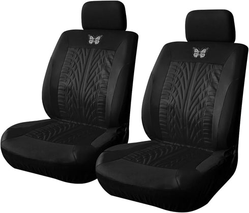 Front Car Seat Covers, 2 Pack Butterfly Automotive Seat Protectors, Car Interior Accessories, Soft & Breathable, Premium Non-Slip Seat Covers for ...