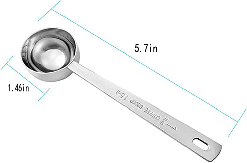 Stainless Steel Coffee Scoops with Long Handle,Stainless Steel 1 Table Spoon,for Coffee Milk Fruit Powder, Measuring Dry and Liquid Ingredients, C...