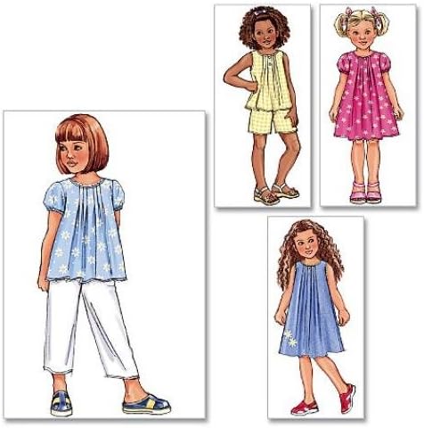 BUTTERICK PATTERNS B4176 Children's/Girls' Top, Dress, Shorts and Pants, Size 2-3-4-5...
