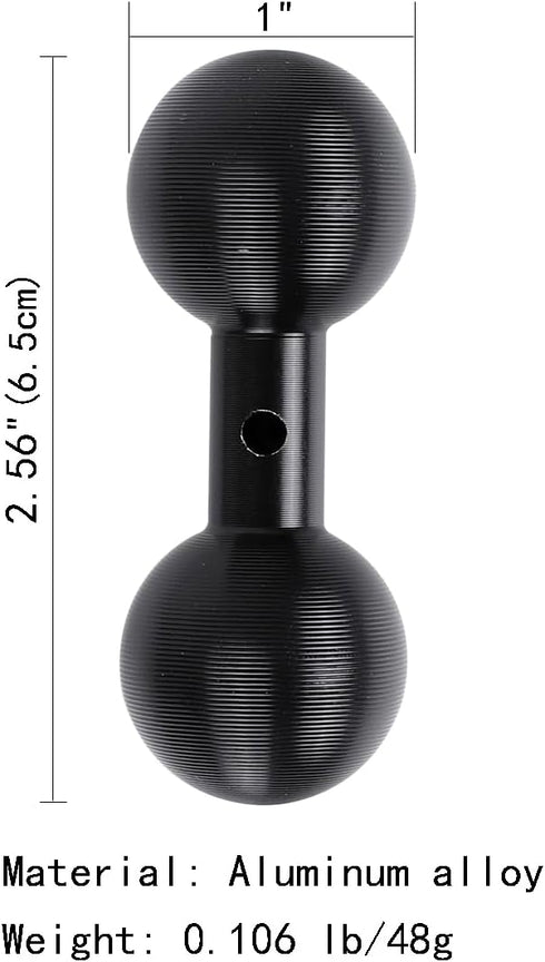 All-Metal Double Heads 1" Ball Adapter Ball Mount Holder Compatible with Ram Double Socket Arm and Other 1'' Ball Phone Holder...