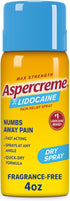 Aspercreme Max Strength Lidocaine Pain Relief Dry Spray 4 oz. Odor Free...