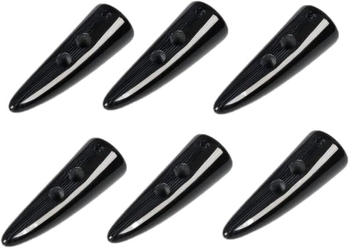 Black Resin Toggle Buttons, 2 inch Long Two Holes Horn Tooth Shape Buttons for Coat Sweater Jacket Cap Sewing DIY Accessories (10 Pack)...