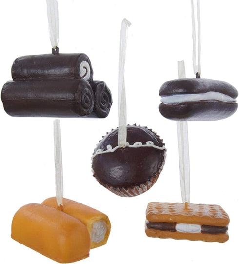 The Bridge Collection Dessert Cakes & Pies Novelty Ornaments - Set of 5 Chocolate Junk Food Sweets with Frosting Christmas Ornaments...