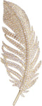 Gold Rhinestone Feather Brooch Pin for Women Men Fashion Crystal Delicate Leaf Brooch Lapel Pins Elegant Dress Accessories Jewelry Boutonniere Cor...