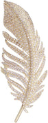 Gold Rhinestone Feather Brooch Pin for Women Men Fashion Crystal Delicate Leaf Brooch Lapel Pins Elegant Dress Accessories Jewelry Boutonniere Cor...