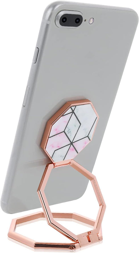 Cell Phone Ring Holder Finger Kickstand, 360° Rotation Metal Cellphone Back Grip Foldable Cell Phone Stand Adjustable Phone Holder Compatible with...