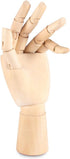 7" Wooden Sectioned Opposable Articulated Left/Right Hand Figure Manikin Hand Model for Drawing, Sketching, Painting (Left Hand)...