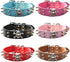 Spiked Leather Dog Collar, 2 Rows Bullet Rivets Studded PU Leather, Cool Skull Pet Collar for Medium and Large Dogs (L, Hot Pink)...