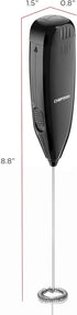 Chefman Handheld Electric Milk Frother Create Foam for Coffee, Cappuccinos, & Lattes, Mix Matcha & Protein Powder, Cordless & Compact, Stainless S...