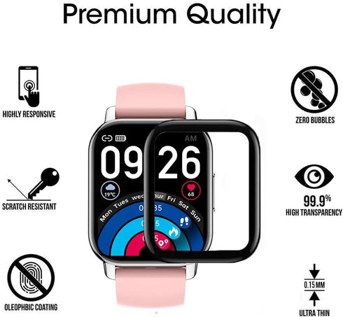 3 Pack Compatible with Popglory P66 1.85'' Smartwatch Screen Protector Film for P66 1.85 inch Smart Watch Screen Protectors Foils 3D Full Coverage...