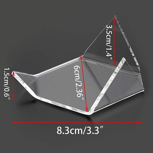 Hipiwe 5 Packs Acrylic Triangle Display Holder - Display Easel Stands for Geodes Rock Mineral Agate Fossil Coral, Clear Plastic Display Stands for...