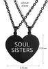 MJartoria BFF Necklace for 2-Split Heart Necklace Soul Sisters Pendant Best Friend Forever Friendship Necklace Set of 2 Valentines Day Gifts for H...