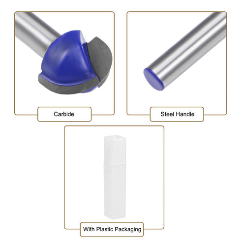 uxcell Router Bit 1/4" Shank 5/8" Cutting Dia. Core Box 2 Flutes Carbide for Woodworking Carpentry Milling Cutter Tool...