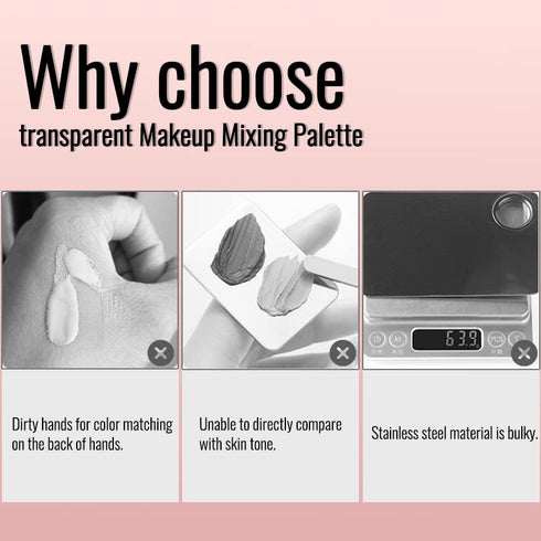 Erinde Handheld Makeup Mixing Palette, Acrylic Transparent Mixing Foundation Tray for Makeup Artist and Beginner, Lipstick Eyeshadow Foundation Co...