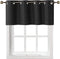 Home Queen Grommet Blackout Curtain Valance Window Topper for Living Room, Short Cafe Valence, 54 W X 18 L Inch, Black...