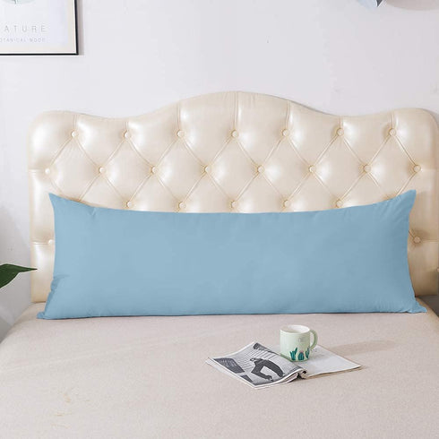 Comfort Beddings Body Pillow Cover Pillowcase 20 x 72 Zipper Closer 100% Organic Cotton 600 Thread Count Premium Light Blue Body Pillowcases Pillo...