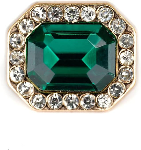 Emerald Cut Green Rhinestone Sewing Shank Buttons 20 Pcs - 12X10mm, 1/2"...