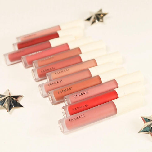 FARMASi Make Up Matte Liquid Lipstick, Long-Lasting and Ultra-comfortable, High-Impact, Lightweight, Organic, Pure Pigments 0.14 fl.oz (Wild Rose)...