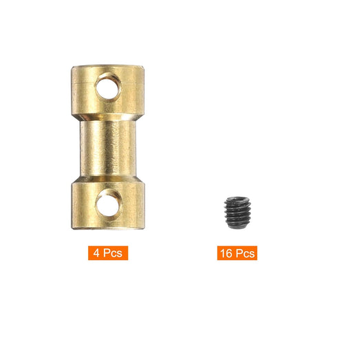 MECCANIXITY 4pcs 2mm to 3mm Brass Shaft Coupling Joint Connector with Screws Flexible Motor Shaft Coupler for RC Model Car Airplane Motor Wheels T...