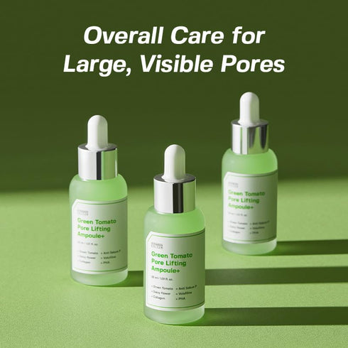 Green Tomato Pore Lifting Ampoule + | Instant Pore Minimizing & Tightening Facial Serum for Enlarged and Saggy Pores | Korean Skincare | 1.01 Fl O...