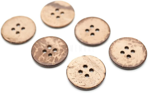 CRAFTMEMORE 4 Holes Coconut Shell Button for Linen Shirt Buttons, Arts, Crafts, Garment Sewing B89 (20mm, 12pcs)...