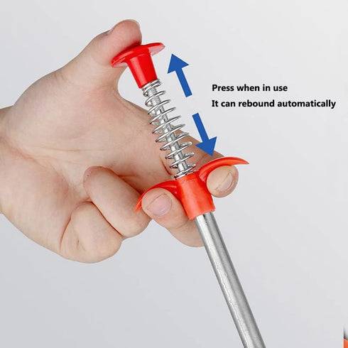 62"Drain Clog Remover Tool, Drain Cleaner Flexible Grabber Claw Reacher Tool with 4 Claws Bendable Hose Pick Up Reaching Assist Tool for Litter Pi...