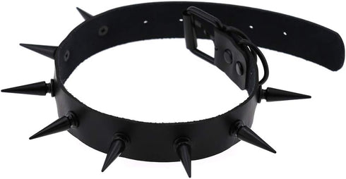 Unisex Multicolor Simulated Leather PU Black-tone/Silver-tone Spikes Rivets Spiked Punk Rock Gothic Choker Collar Necklace...