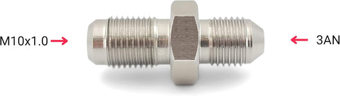 M10x1.0 to 3AN Fitting - Male Adapter For Brake Clutch Fuel and Oil (M10-AN3)...
