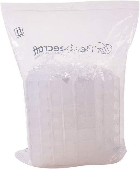 PH PandaHall 8 Pack 7 Grids Jewelry Dividers Box Organizer Clear Plastic Bead Case Storage Container for Beads, Jewelry, Nail Art, Small Items Cra...