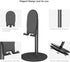 Bright Stone Phone Stand for Desk, Adjustable Cell Phone Holder for Desk, Compatible with 4"-12.9" Phones/Tablet/iPhone/iPad/Switch (Black)...