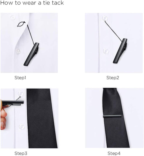HONEY BEAR Mens Tie Clip with Chain for Normal Size Tie Gift 5cm...