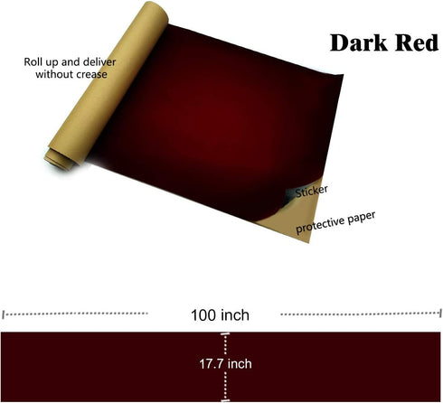 17.7 by 100 Inches Self Adhesive Velvet Roll,Adhesive Velvet Fabric for Jewelry Display cabinets (Burgundy Dark Red)...