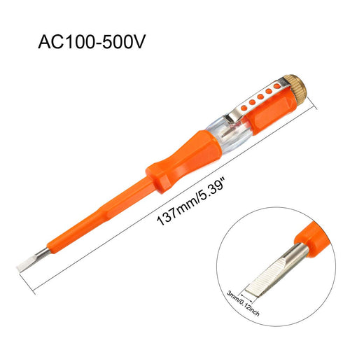uxcell Voltage Tester AC 100-500V with 3mm Slotted Screwdriver with Clip for Circuit Test, Orange, Pack of 3...