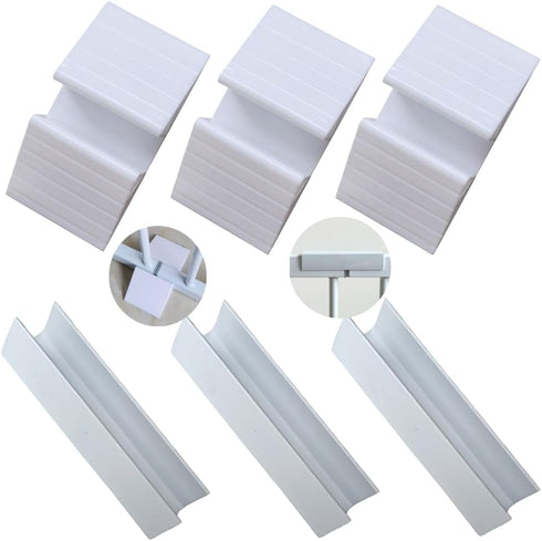 6pcs Fence Reinforcement Groove Durable Practical U Shape Portable Reinforcement Groove and Support Feet for Pet Gate, Pet Gate Plastic Support Fe...