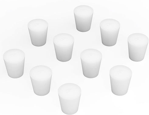 Silicone Rubber Stopper, (10-Pack, Size 4#) Tapered White Silicone Stoppers for Laboratory Sealing...
