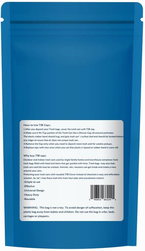 Trash Can Smell Eliminator Cover, Odor Eliminating Bag with Optional Straps, Eliminates Odor from Trash, Durable, Effective, Chemical-Free, Lemon ...